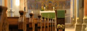 pews in church - Crossroads Initiative