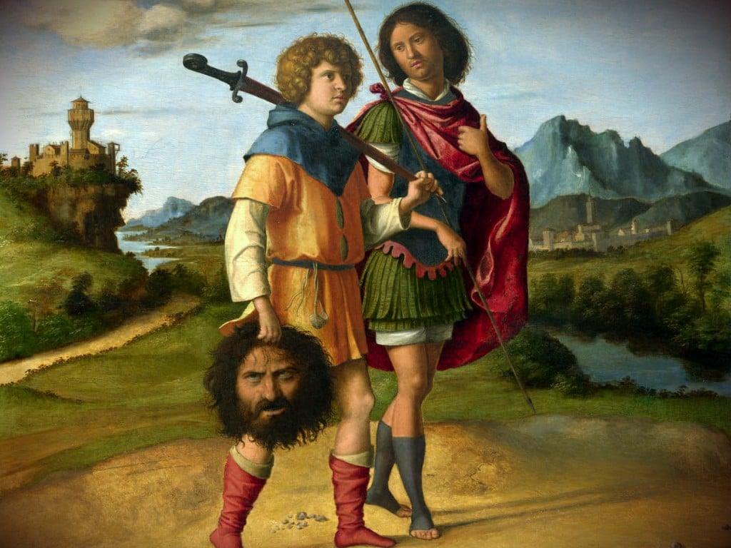 David and Jonathan Model of Spiritual Friendship - 1 - David Walking with Jonathan Holding Goliath's Head