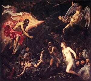 Jesus descends descended into hades harrowing hell holy saturday adam eve painting