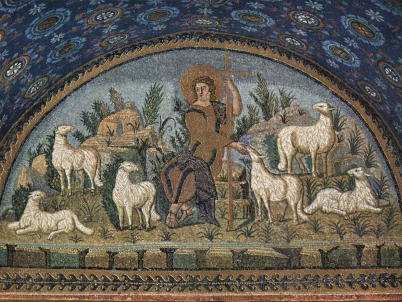 mosaic Christ Good Shepherd Augustine Ezekiel Paul pastors shepherds who feed themselves flock sheep