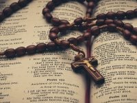 Rosary on Bible Anuja Tilj unsplash public domain