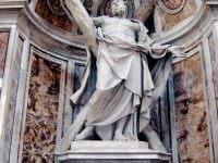 statue St. Andrew Apostle cross St. Peter's basilica rome vatican john chrysostom