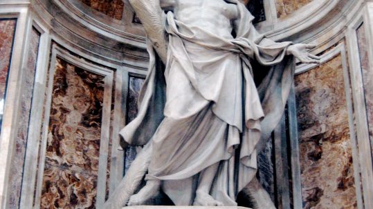 statue St. Andrew Apostle cross St. Peter's basilica rome vatican john chrysostom