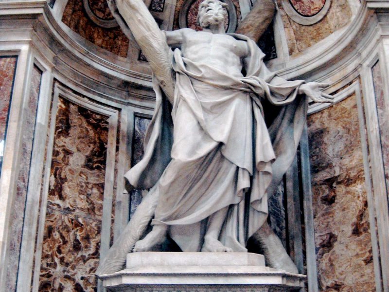 statue St. Andrew Apostle cross St. Peter's basilica rome vatican john chrysostom