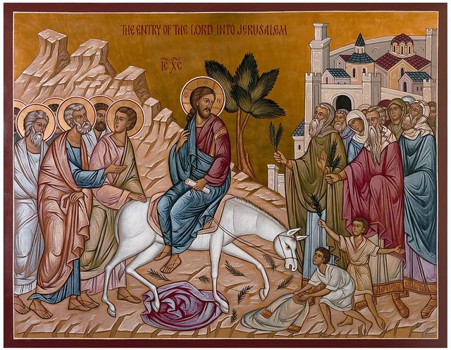 Palm passion Sunday victory of humility triumphal entry Jerusalem donkey palme passione domenica vittoria dell'umiltà entrata trionfale Gerusalemme asino