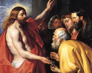 papal papacy catholic pope peter receives keys john paul rubens