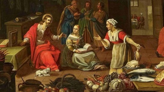 mary martha bethany fullness catholic distraction 16th sunday ordinary c maria marta Betania pienezza cattolica distrazione sedicesima domenica ordinario C