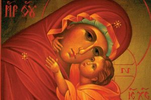 mary mother of god jesus red and