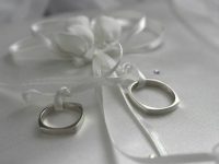 ring rings pillow tied white