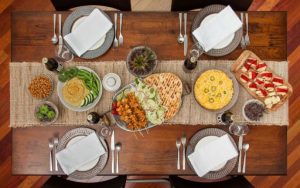 table set food thanksgiving