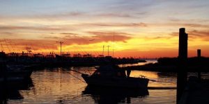 ship in port at dusk Advent & Hope podcast masonry