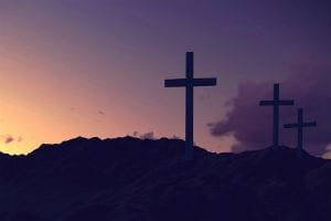 three crosses on a hill