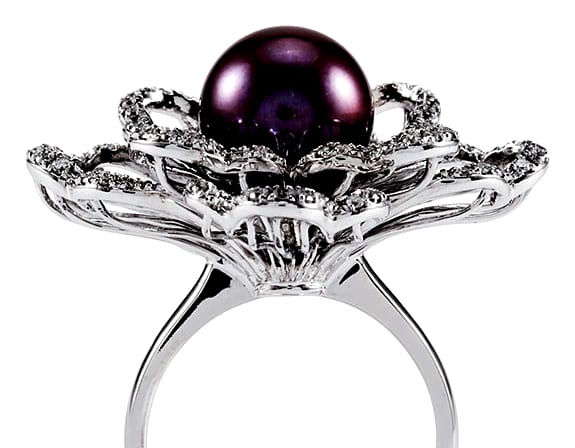 black pearl ring setting