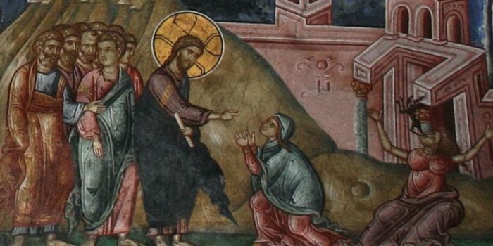 icon great little faith moves mountains canaanite woman belief trust humble 20th Sunday A grande piccola fede sposta montagne credere fidarsi umiltà donna cananea la fe de la mujer cananea mueve mover montañas