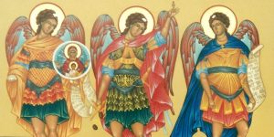 St. Gregory the Great on Archangels angels Michael, Gabriel, Raphael feast September 29