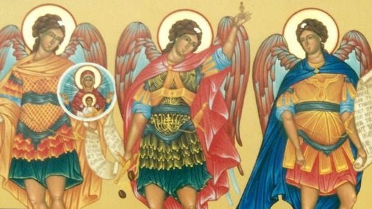 St. Gregory the Great on Archangels angels Michael, Gabriel, Raphael feast September 29
