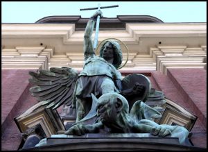 St Michael archangel statue demons devils authority evil spirits beelzebub satan 4th sunday ordinary time b spiritual warfare