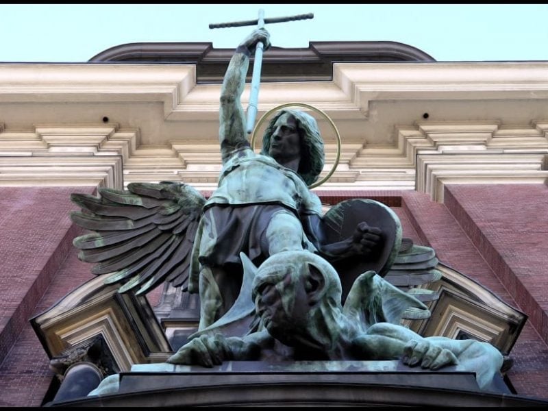 St Michael archangel statue demons devils authority evil spirits beelzebub satan 4th sunday ordinary time b spiritual warfare