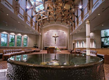 saint peter church interior baptismal font