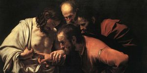 Doubting Thomas Divine Mercy Sunday faith unbelief believe Tommaso l'incredulo Divina Misericordia domenica credere fede dubitare