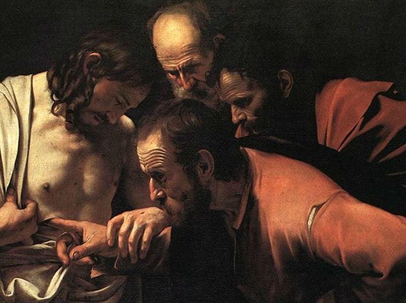 Doubting Thomas Divine Mercy Sunday faith unbelief believe Tommaso l'incredulo Divina Misericordia domenica credere fede dubitare