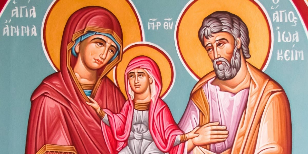 Joachim Anna Ann Anne Role Grandparents Podcastsaints icon mother father family virgin mary july 26