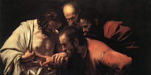 doubting thomas divine mercy sunday octave easter faith Carvaggio