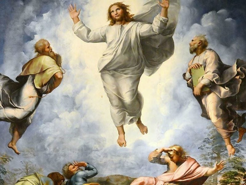 st leo glory law grace truth transfiguration by Raphael, cross