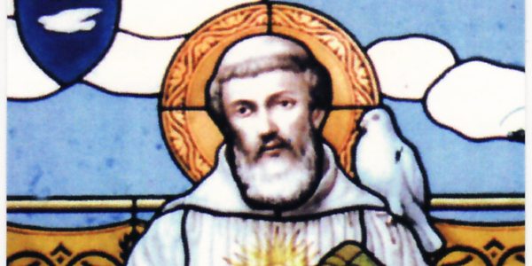 Saint Columbanus Window in the crypt at the Abbey of Bobbio photo by ...