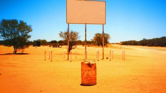 desert road and sign St. Anthony, the Desert & Spiritual Warfare masonry