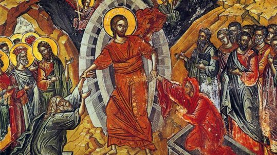 holy Saturday homily jesus descended into harrowing hell descent icon