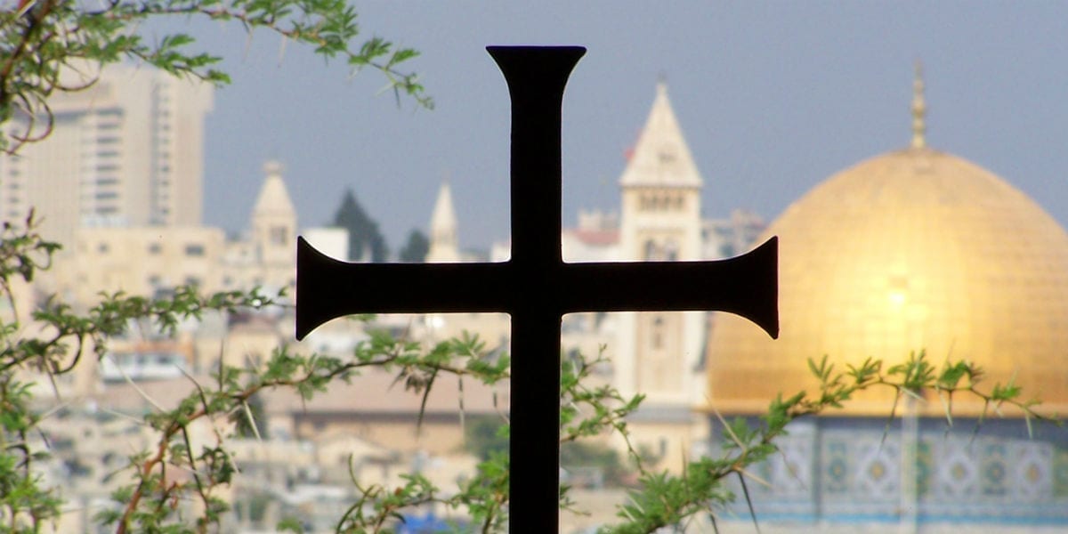 holy land pilgrimage in the footsteps of Jesus jerusalem golden dome cross facebook