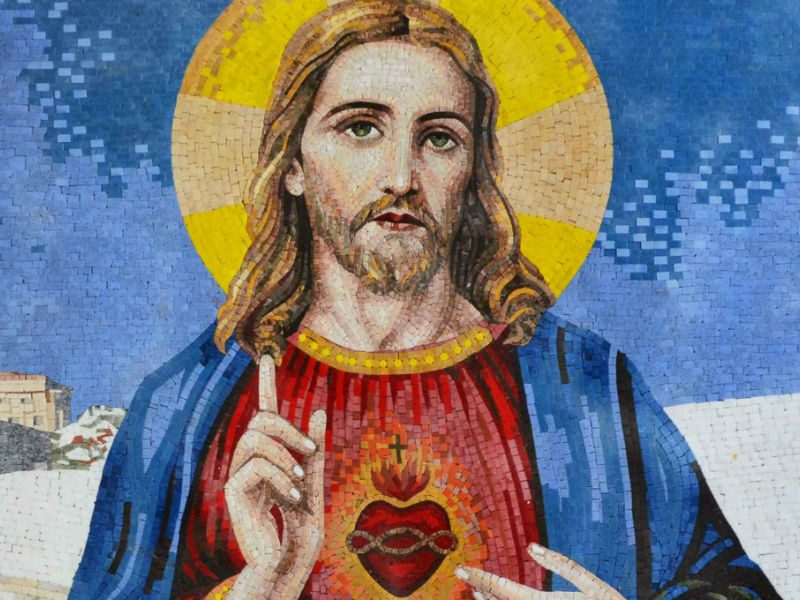 sacred heart of jesus marble mosaic facebook