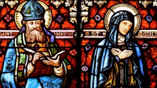 stained glass monica mother augustine august 27 28
