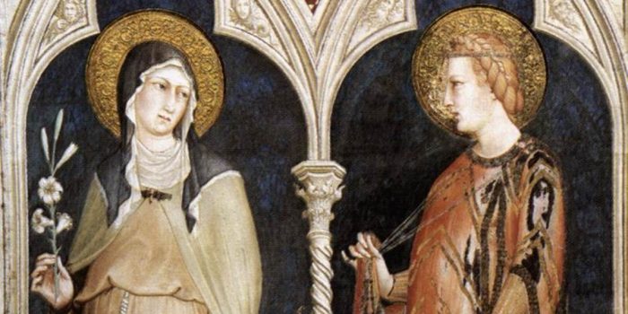 Saint Clare and Saint Elizabeth of Hungary Simone Martini 1317 ...