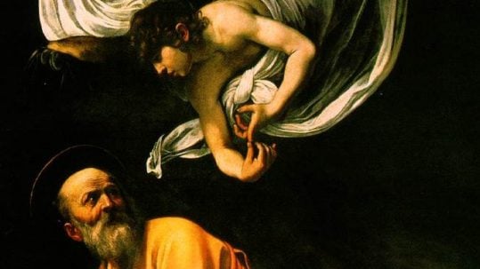 Caravaggio Bede St. Matthew Tax Collector Feast September 21 apostle publican evangelist sinners banquet eyes of mercy