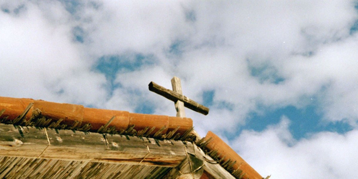 wooden cross on top of hut blue cloudy sky Satan, the Devil & the Fall of the Angels - Catechism Catholic Church