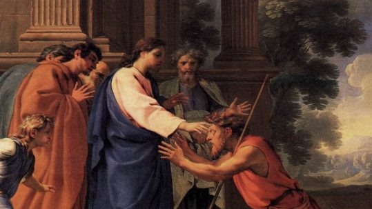 man born blind mud sacraments