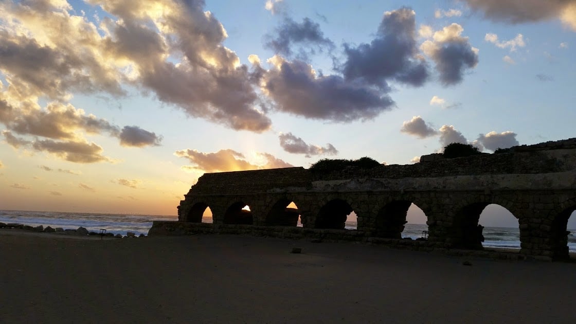 Caesarea Maritima acquaduct Herod's Mediterranean jewel catholic pilgrimage travel holy land