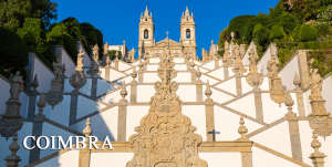 Bom Jesus do Monte Monastery in Braga in a beautiful summer day, Portugal