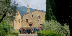 Saint St Francis Assisi st. clare claire san damiano chapel courtyard cloister catholic pilgrimage