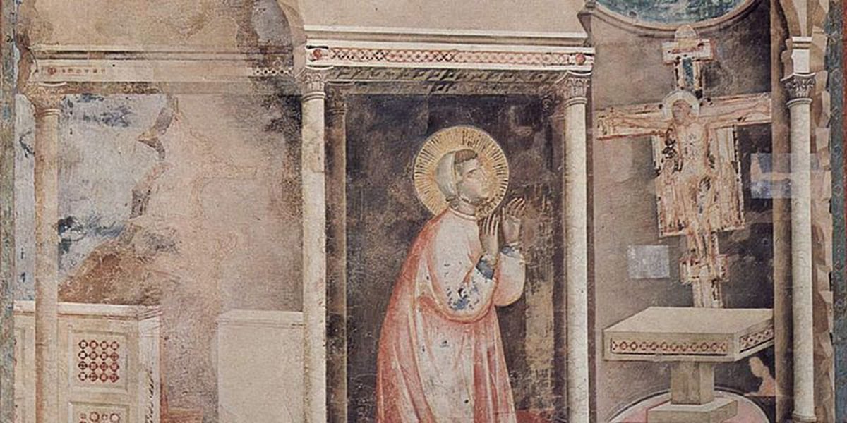 fresco Saint Francis of Assisi giotto Christ speaks through San Damiano chapel cross crucifix chapels assisi medieval town franciscan catholic pilgrimage