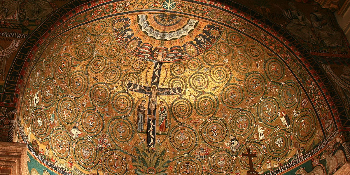 san clemente basilica apse mosaic cross tree of life clement rome