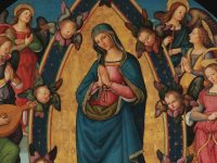 Assumption of Virgin Mary banner Pinturicchio detail 1200 x 600